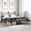 Image de Cadre De Lit Métal Sans Matelas Avec Tête De Lit Noir 140x190cm Vidaxl