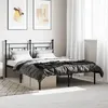 Image de vidaXL Cadre de lit métal avec tête de lit noir 140x190 cm 374339