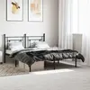 Image de Cadre De Lit Métal Sans Matelas Et Tête De Lit Noir 160x200 Cm Vidaxl