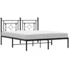Image de Vidaxl cadre de lit métal sans matelas et tête de lit noir 160x200 cm
