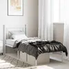 Image de Cadre De Lit Métal Sans Matelas Avec Tête De Lit Blanc 80x200cm Vidaxl