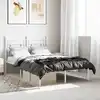 Image de Cadre De Lit Métal Sans Matelas Et Tête De Lit Blanc 120x190 Cm Vidaxl