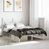Image de Cadre De Lit Métal Sans Matelas Et Tête De Lit Blanc 120x200 Cm Vidaxl