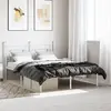 Image de Cadre De Lit Métal Sans Matelas Et Tête De Lit Blanc 135x190 Cm Vidaxl