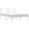 Image de Vidaxl cadre de lit métal sans matelas et tête de lit blanc 135x190 cm