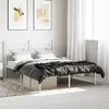 Image de Cadre De Lit Métal Sans Matelas Et Tête De Lit Blanc 140x190 Cm Vidaxl