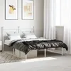 Image de vidaXL Cadre de lit métal sans matelas et tête de lit blanc 140x190 cm 374388
