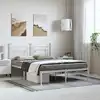 Image de Cadre De Lit Métal Sans Matelas Et Tête De Lit Blanc 150x200 Cm Vidaxl