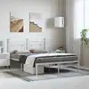 Image de Cadre De Lit Métal Sans Matelas Et Tête De Lit Blanc 193x203 Cm Vidaxl