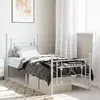 Image de Cadre De Lit Métal Sans Matelas Avec Pied De Lit Blanc 80x200cm Vidaxl
