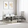 Image de Cadre De Lit Métal Sans Matelas Et Pied De Lit Blanc 120x190 Cm Vidaxl