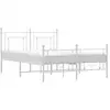 Image de Vidaxl cadre de lit métal sans matelas et pied de lit blanc 140x190 cm