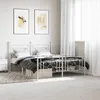 Image de vidaXL Cadre de lit métal avec tête de lit/pied de lit blanc 160x200cm 374409