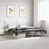 Image de Cadre De Lit Métal Sans Matelas Et Pied De Lit Blanc 183x213 Cm Vidaxl