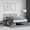 Image de Cadre De Lit Métal Sans Matelas Avec Tête De Lit Noir 140x190cm Vidaxl