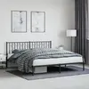 Image de Cadre De Lit Métal Sans Matelas Avec Tête De Lit Noir 183x213cm Vidaxl