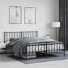 Image de Cadre De Lit Métal Sans Matelas Avec Pied De Lit Noir 160x200cm Vidaxl