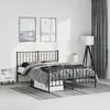 Image de Cadre De Lit Métal Sans Matelas Avec Pied De Lit Noir 193x203cm Vidaxl