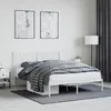 Image de vidaXL Cadre de lit métal sans matelas et tête de lit blanc 140x190 cm 374486