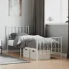 Image de Cadre De Lit Métal Sans Matelas Avec Pied De Lit Blanc 75x190cm Vidaxl