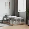 Image de vidaXL Cadre de lit métal sans matelas avec pied de lit blanc 80x200cm 374495