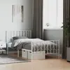 Image de Cadre De Lit Métal Sans Matelas Et Pied De Lit Blanc 100x190 Cm Vidaxl