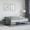 Image de Cadre De Lit Métal Sans Matelas Et Pied De Lit Blanc 183x213 Cm Vidaxl