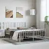 Image de Cadre De Lit Métal Sans Matelas Et Pied De Lit Blanc 193x203 Cm Vidaxl