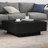 Image de vidaXL Table Basse avec Lumières LED Table dAppoint Bout de Canapé Meuble de Salon Salle de Séjour Moderne Noir Bois 836589
