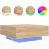 Image de Table Basse Avec Lumières Led Chêne Sonoma 80x80x31 Cm Vidaxl