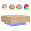 Image de Vidaxl table basse avec lumières led chêne sonoma 80x80x31 cm