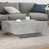 Image de Table Basse Avec Lumières Led Gris Béton 80x80x31 Cm Vidaxl