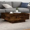 Image de Table Basse Avec Lumières Led Chêne Fumé 80x80x31 Cm Vidaxl