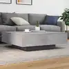 Image de Table Basse Avec Lumières Led Gris Béton 100x100x31 Cm Vidaxl
