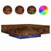 Image de Vidaxl table basse avec lumières led chêne fumé 100x100x31 cm