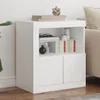 Image de vidaXL Buffet avec lumières LED blanc 605x37x67 cm 836616