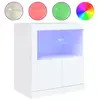 Image de Vidaxl buffet avec lumières led blanc 60,5x37x67 cm