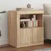Image de Buffet Avec Lumières Led Chêne Sonoma 60,5x37x67 Cm Vidaxl