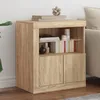 Image de vidaXL Buffet avec lumières LED chêne sonoma 605x37x67 cm 836618