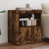 Image de Buffet Avec Lumières Led Chêne Fumé 60,5x37x67 Cm Vidaxl