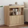 Image de Buffet Avec Lumières Led Chêne Sonoma 60x37x67 Cm Vidaxl