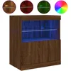 Image de Buffet Avec Lumières Led Chêne Marron 60x37x67 Cm Vidaxl