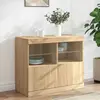 Image de Buffet Avec Lumières Led Chêne Sonoma 81x37x67 Cm Vidaxl