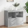 Image de Buffet Avec Lumières Led Gris Béton 81x37x67 Cm Vidaxl