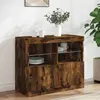 Image de Buffet Avec Lumières Led Chêne Fumé 81x37x67 Cm Vidaxl