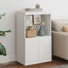 Image de vidaXL Buffet avec lumières LED blanc 605x37x100 cm 836665