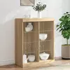 Image de Buffet Avec Lumières Led Chêne Sonoma 81x37x100 Cm Vidaxl