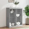 Image de vidaXL Buffet avec lumières LED gris béton 81x37x100 cm 836717
