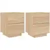 Image de Armoires De Chevet Et Lumières Led 2 Pcs Chêne Sonoma Vidaxl