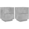 Image de Armoires De Chevet Et Lumières Led 2 Pcs Gris Béton Vidaxl